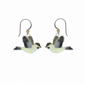 Chickadee Bird Earrings With Wire Light