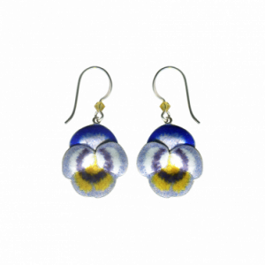 Pansy Flower Earrings With Wire